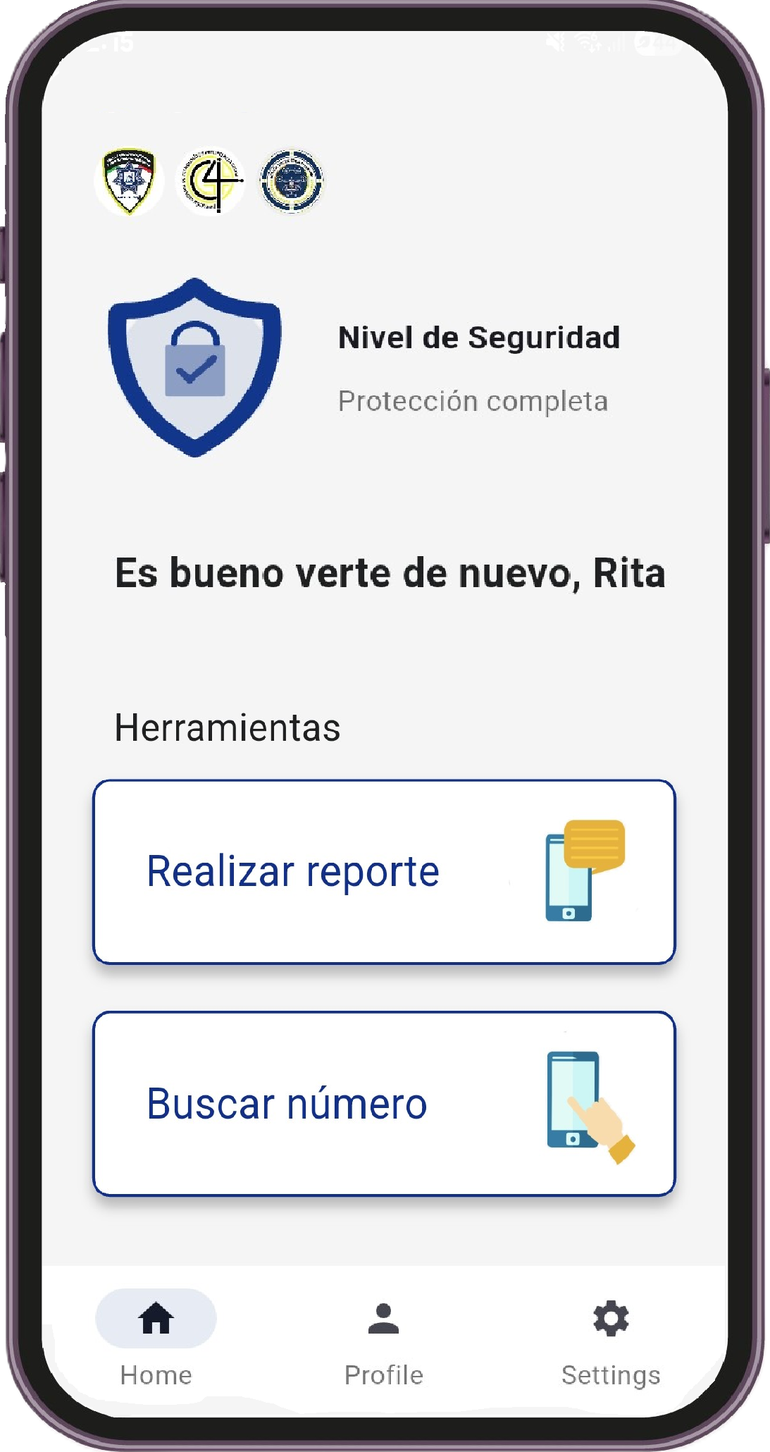 Mockup del teléfono