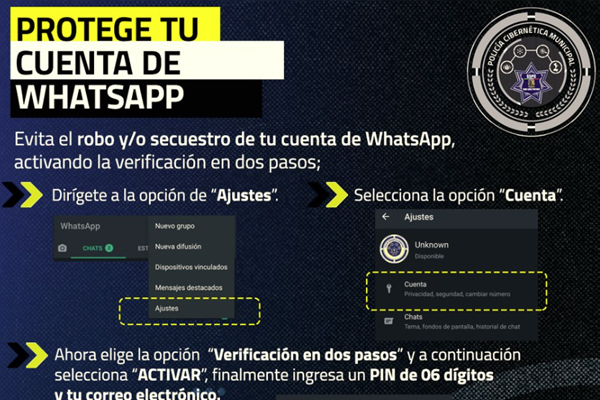Es momento de proteger tu #WhatsApp, activa la verificación en dos pasos.